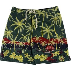VTG Polo Sport Ralph Lauren Hawaiian Tropical Palm Trees Swim Trunks AOP Size 32